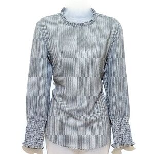 Creation L | Vintage Blouse | Ruffles | Micro Floral | Long Sleeve | Chiffon